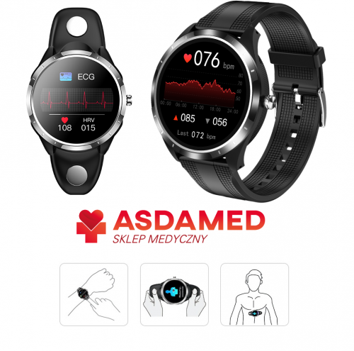 Zegarek z pomiarem EKG  PTT  ECG ciśnienia krwi, tętna SpO2 monitor snu